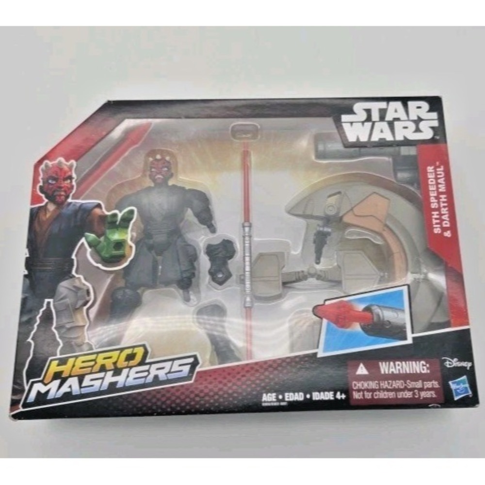 STAR WARS Hero Mashers SITH SPEEDER and DARTH MAUL action figure New In Box